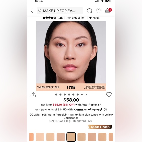 Makeupforever Matte velvet undetectable longwear blurring powder foundation - Picture 4 of 4